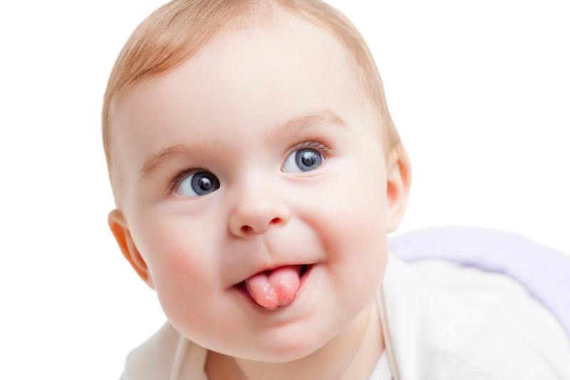 Picture of baby sticking tongue out